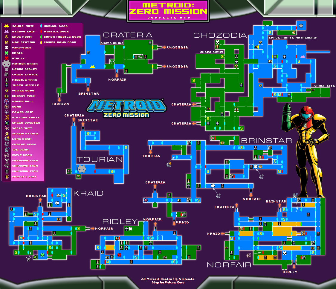 metroid zero mission map mothership