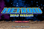 Metroid: Zero Mission title screen.