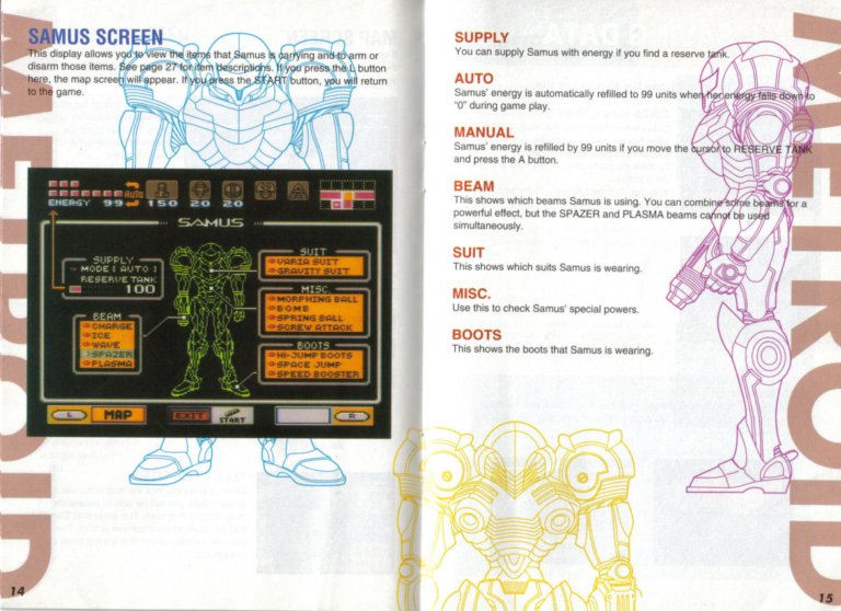 Super Metroid instruction manual