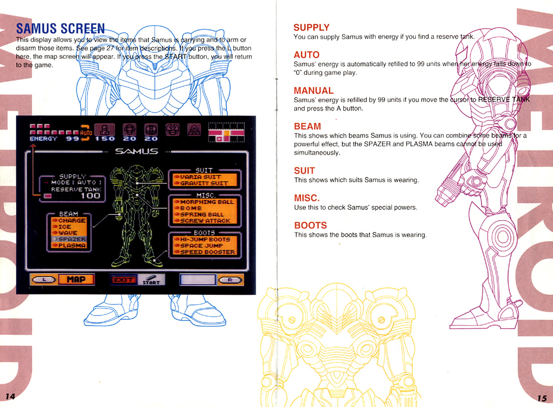 Super Metroid instruction manual (PAL)