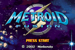 Metroid Fusion title screen.